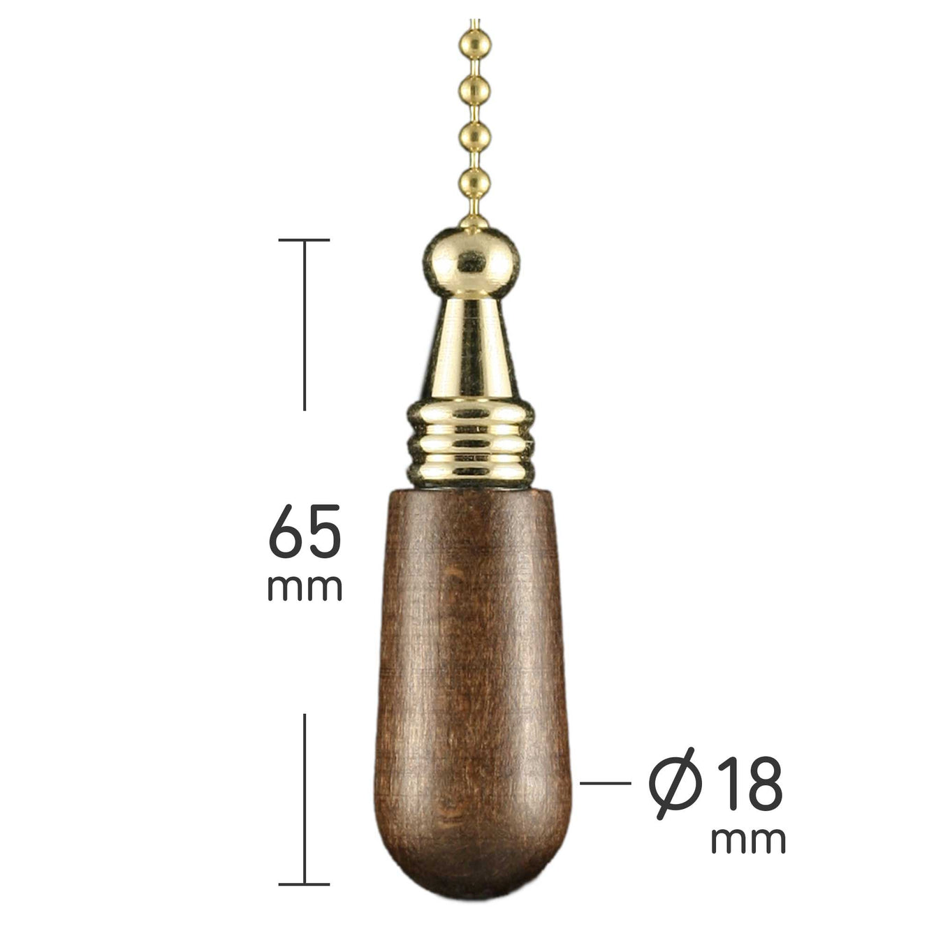ElekTek Light Pull Chain Wooden Drop With 80cm Matching Chain - Buy It Better