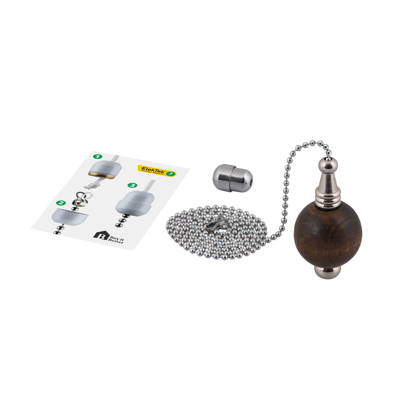 ElekTek Light Pull Chain Ball With 80cm Matching Chain - Buy It Better