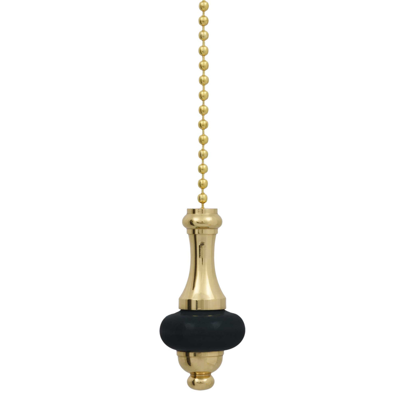 ElekTek Light Pull Chain Brass Ceramic Disc With 80cm Matching Chain 