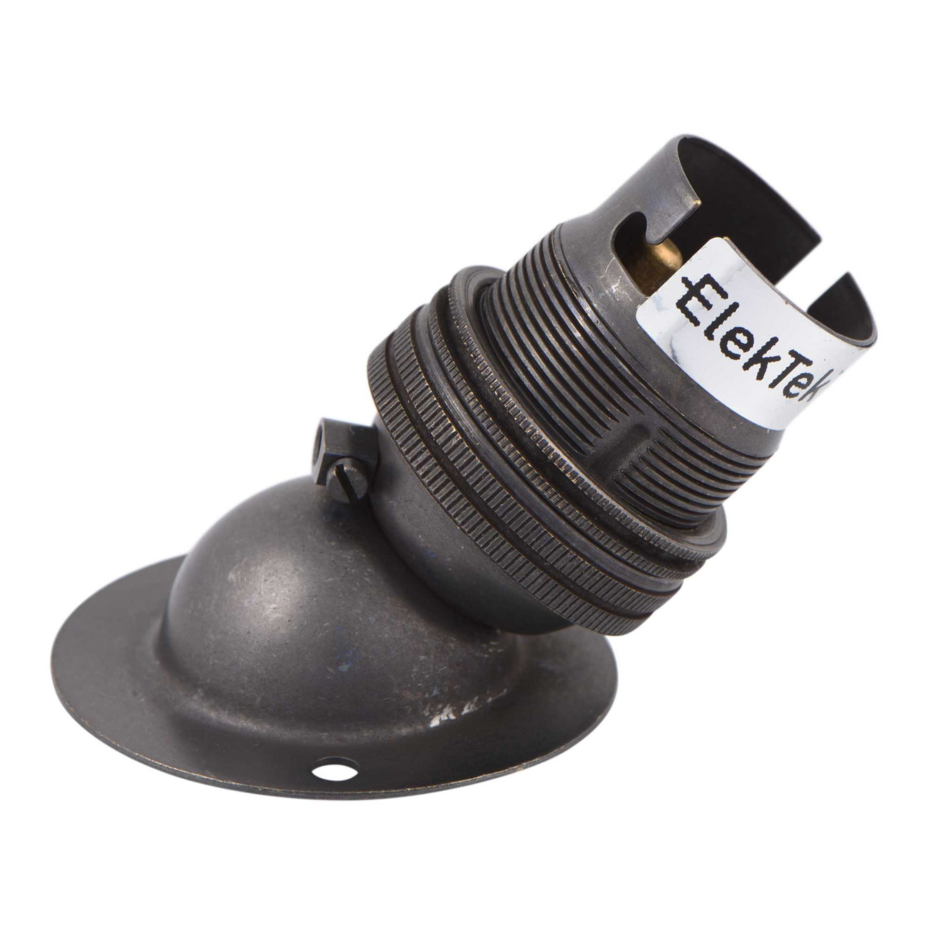 ElekTek Lamp Holder Angle Batten Bayonet Cap BC B22 With Shade Ring Brass - Buy It Better