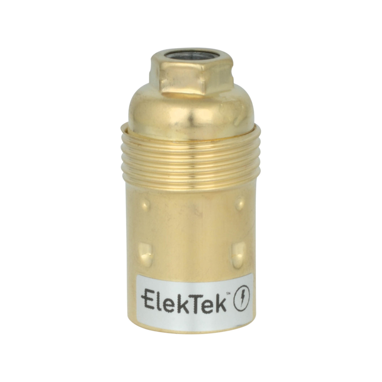 ElekTek SES E14 Lamp Holder 10mm Entry Small Edison Screw Earthed Plain Skirt Cord Grip Brass - Buy It Better Nickel