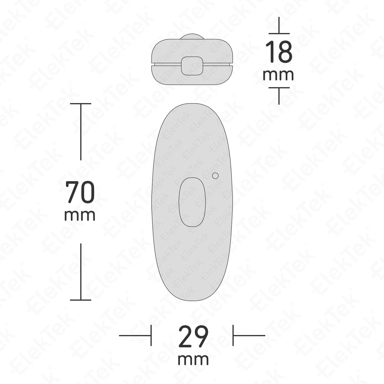 ElekTek Push Button Dimmer Torpedo Switch Low Range Electronic 10-150w 2 Core Flex Only Colours Black