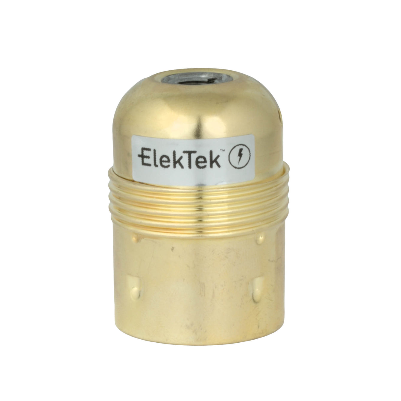 ElekTek ES Edison Screw E27 Economy Lamp Bulb Holder With Cord Grip Plain Skirt Brass and Nickel Plated Steel - Buy It Better Nickel