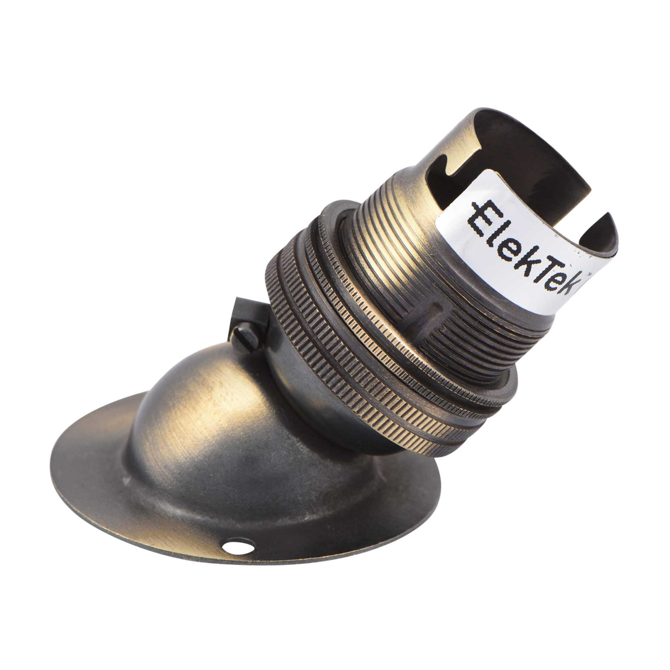 ElekTek Lamp Holder Angle Batten Bayonet Cap BC B22 With Shade Ring Brass - Buy It Better