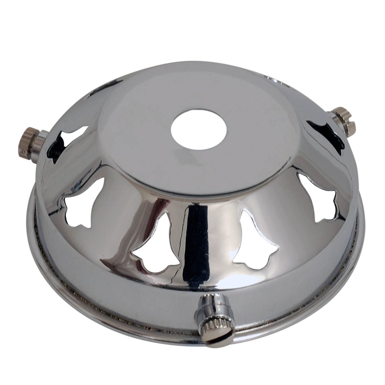 ElekTek Glass Lamp Shade Gallery Fitting for 10mm Fittings 3 Sizes Brass - Buy It Better Chrome / 3.25 Inch