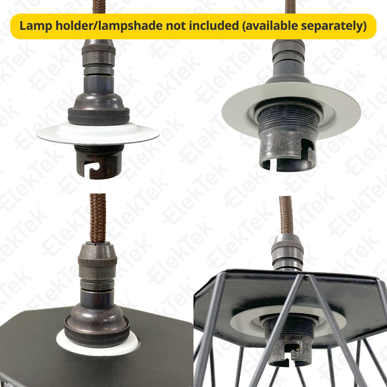 ElekTek Lamp Shade Reducer Ring x4 29mm hole for UK B22 Bayonet BC x 60mm diameter