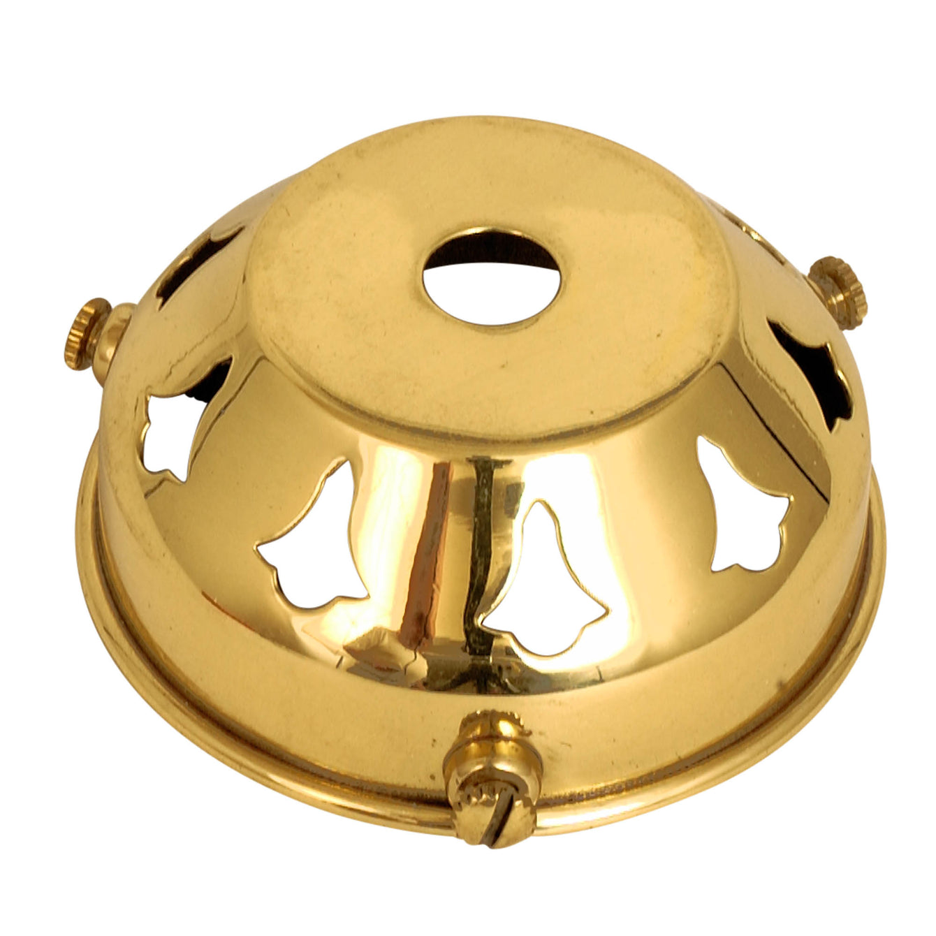 ElekTek Glass Lamp Shade Gallery Fitting for 10mm Fittings 3 Sizes Brass - Buy It Better Brass / 3.25 Inch