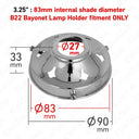 ElekTek Glass Lamp Shade Gallery Fitting for B22 Shade Ring 3 Sizes Brass