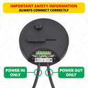 ElekTek LED Compatible Universal In Line Foot Dimmer Switch 240v AC 3 Core Suitable For LED CFL & Incandescent Bulbs Black