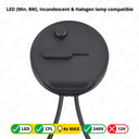 ElekTek LED Compatible Universal In Line Foot Dimmer Switch 240v AC 3 Core Suitable For LED CFL & Incandescent Bulbs Black