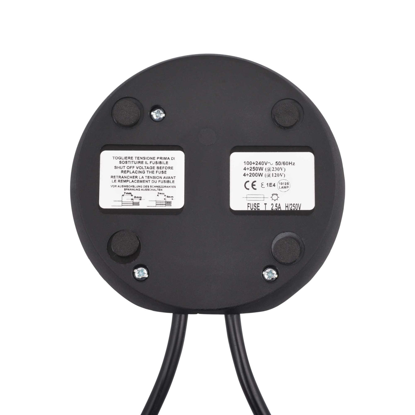 ElekTek LED Compatible Universal In Line Foot Dimmer Switch 240v AC 3 Core Suitable For LED CFL & Incandescent Bulbs Black