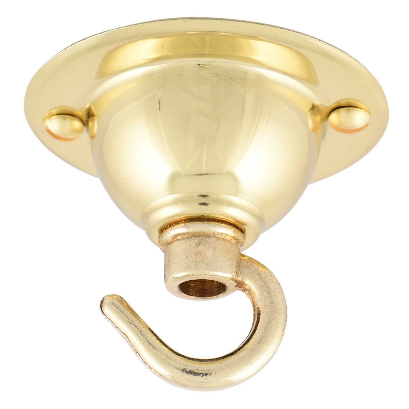 ElekTek 65mm Diameter Ceiling Rose Plate with Hook For Chandeliers Metallic Finishes Antique Brass