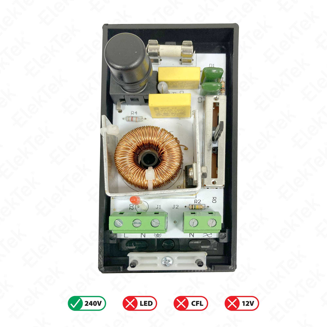 Foot Dimmer Switch with ON/OFF & Night Location Black 60-300W Incandescent/Halogen bulbs only