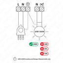 Foot Dimmer Switch with ON/OFF & Night Location Black 60-300W Incandescent/Halogen bulbs only