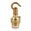 ElekTek Lamp Holder Bayonet Cap B22 Unswitched With Shade Ring and Hook Solid Brass