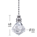 ElekTek Light Pull Chain Acrylic Crystal Diamond With 80cm Chrome Chain