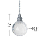 ElekTek Light Pull Chain Acrylic Crystal Ball With 80cm Matching Chain