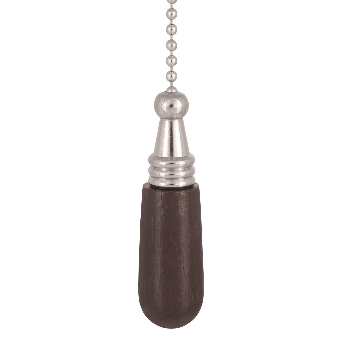 ElekTek Light Pull Chain Wooden Drop With 80cm Matching Chain - Buy It Better Mahogany / Brass