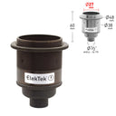 ElekTek ES Edison Screw E27 Lamp Holder With Shade Ring 10mm or Half Inch Entry Ideal for Vintage Filament Bulbs Brass - Buy It Better