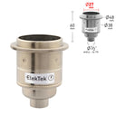 ElekTek ES Edison Screw E27 Lamp Holder With Shade Ring 10mm or Half Inch Entry Ideal for Vintage Filament Bulbs Brass - Buy It Better