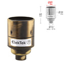 ElekTek ES Edison Screw E27 Lamp Holder Plain Skirt 10mm or Half Inch Entry Ideal for Vintage Filament Bulbs Brass - Buy It Better