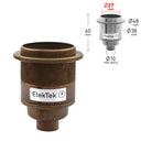 ElekTek ES Edison Screw E27 Lamp Holder With Shade Ring 10mm or Half Inch Entry Ideal for Vintage Filament Bulbs Brass - Buy It Better