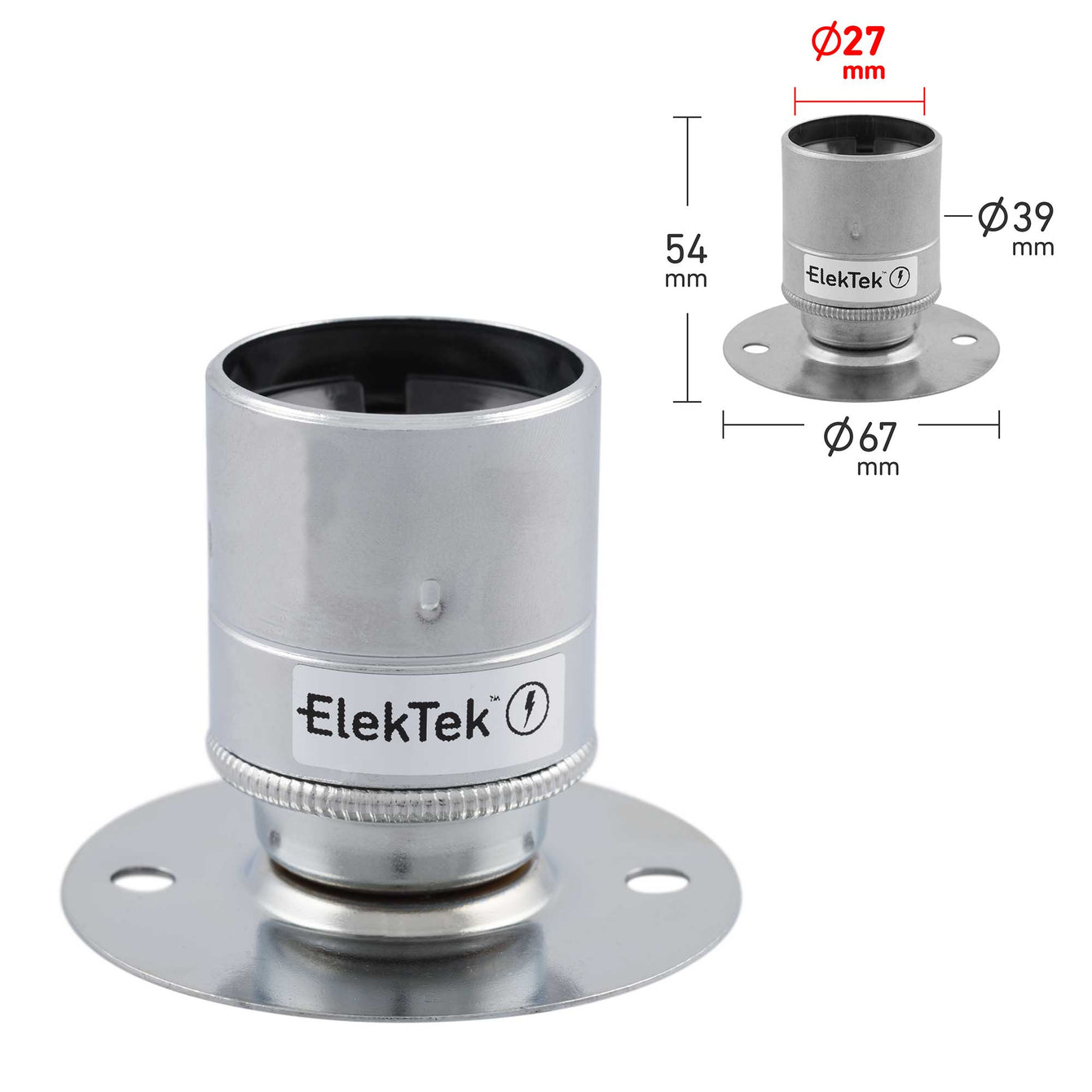 ElekTek ES Edison Screw E27 Fixed Batten Lamp Holder With Plain Skirt Ideal for Vintage Filament Bulbs Brass - Buy It Better Brilliant White