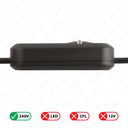 ElekTek In Line Rotary Dimmer Switch Rated 20-160w 240v AC 3 Core Suitable For Incandescent Lamps and Bulbs Colours