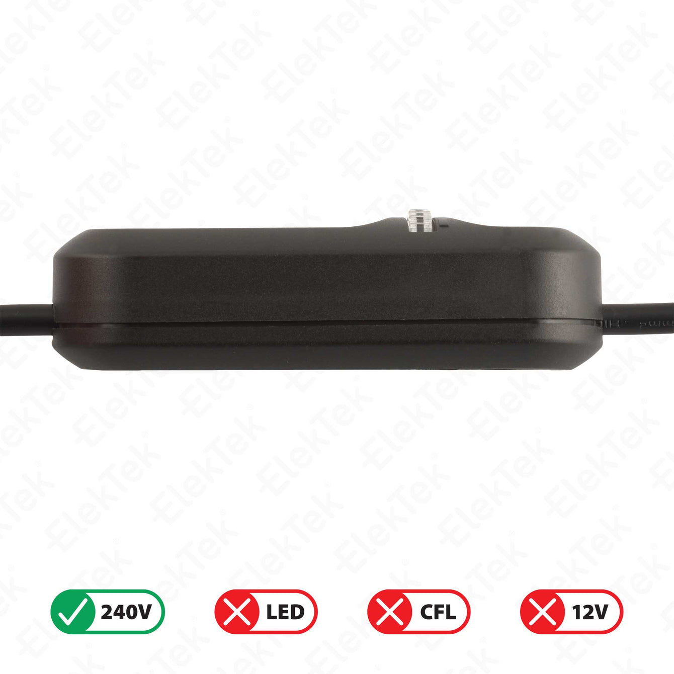 ElekTek In Line Rotary Dimmer Switch Rated 20-160w 240v AC 3 Core Suitable For Incandescent Lamps and Bulbs Colours