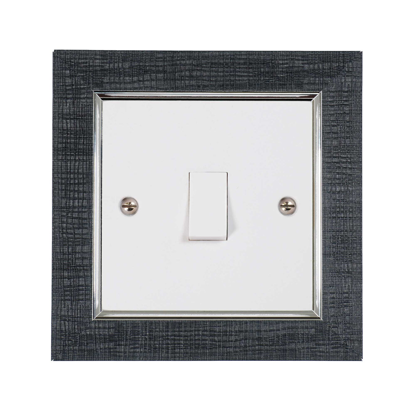 ElekTek Decorative Switch Surround Frame Cover Finger Plate Classic Edged Sand Linen/White Gold