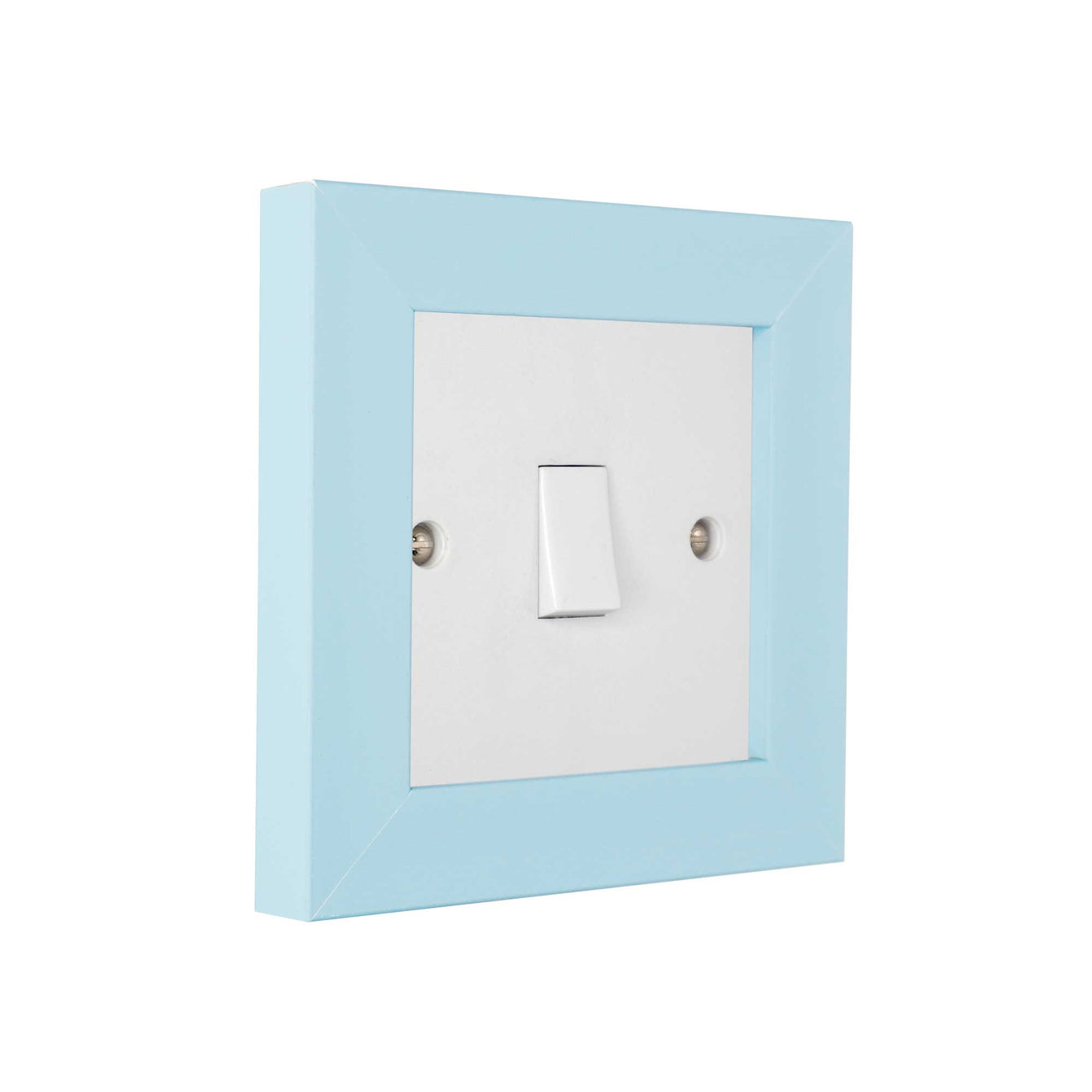 ElekTek Decorative Switch Surround Frame Cover Finger Plate Modena Colours Pastel Blue Matt
