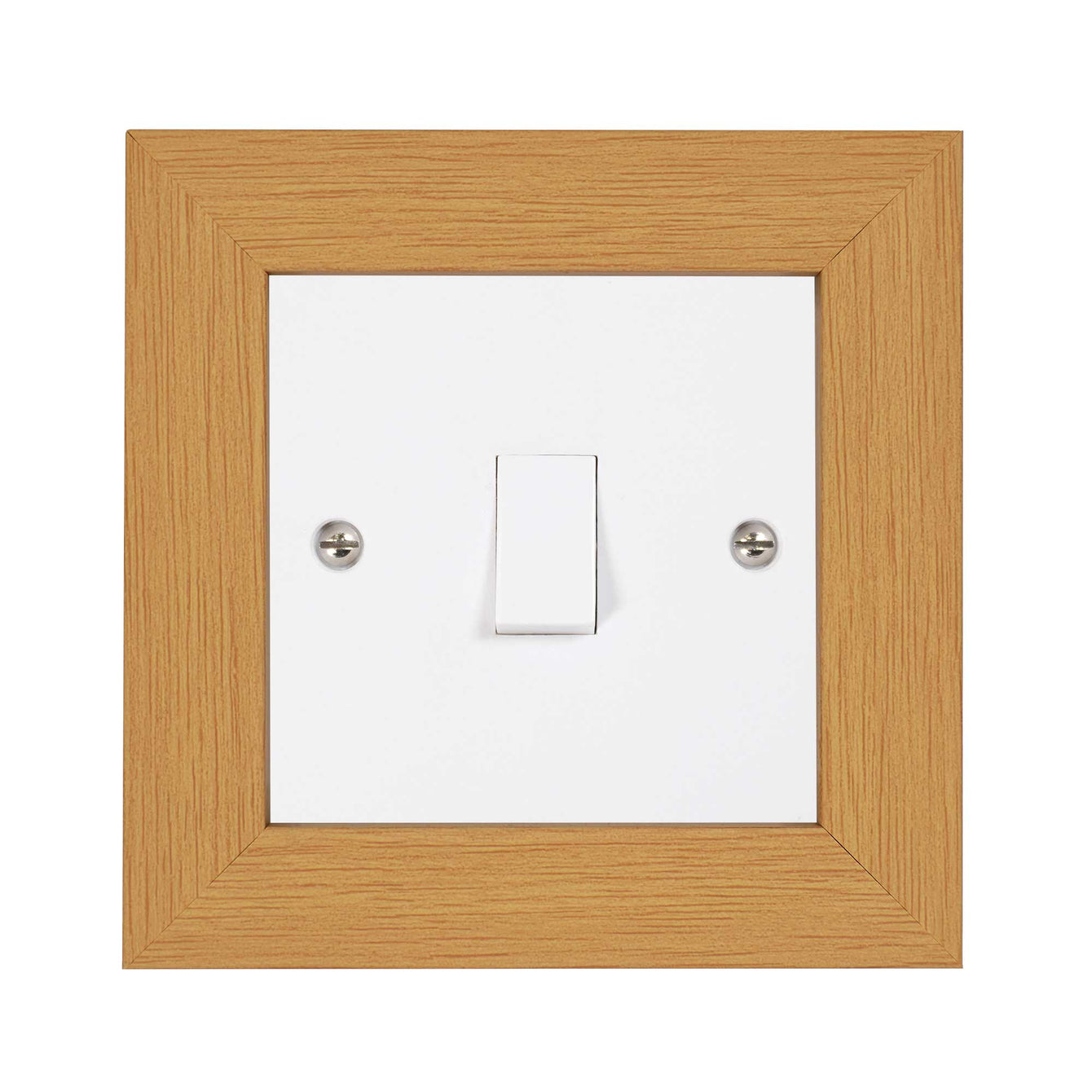 ElekTek Decorative Switch Surround Frame Cover Finger Plate Modena Light Wood Effects