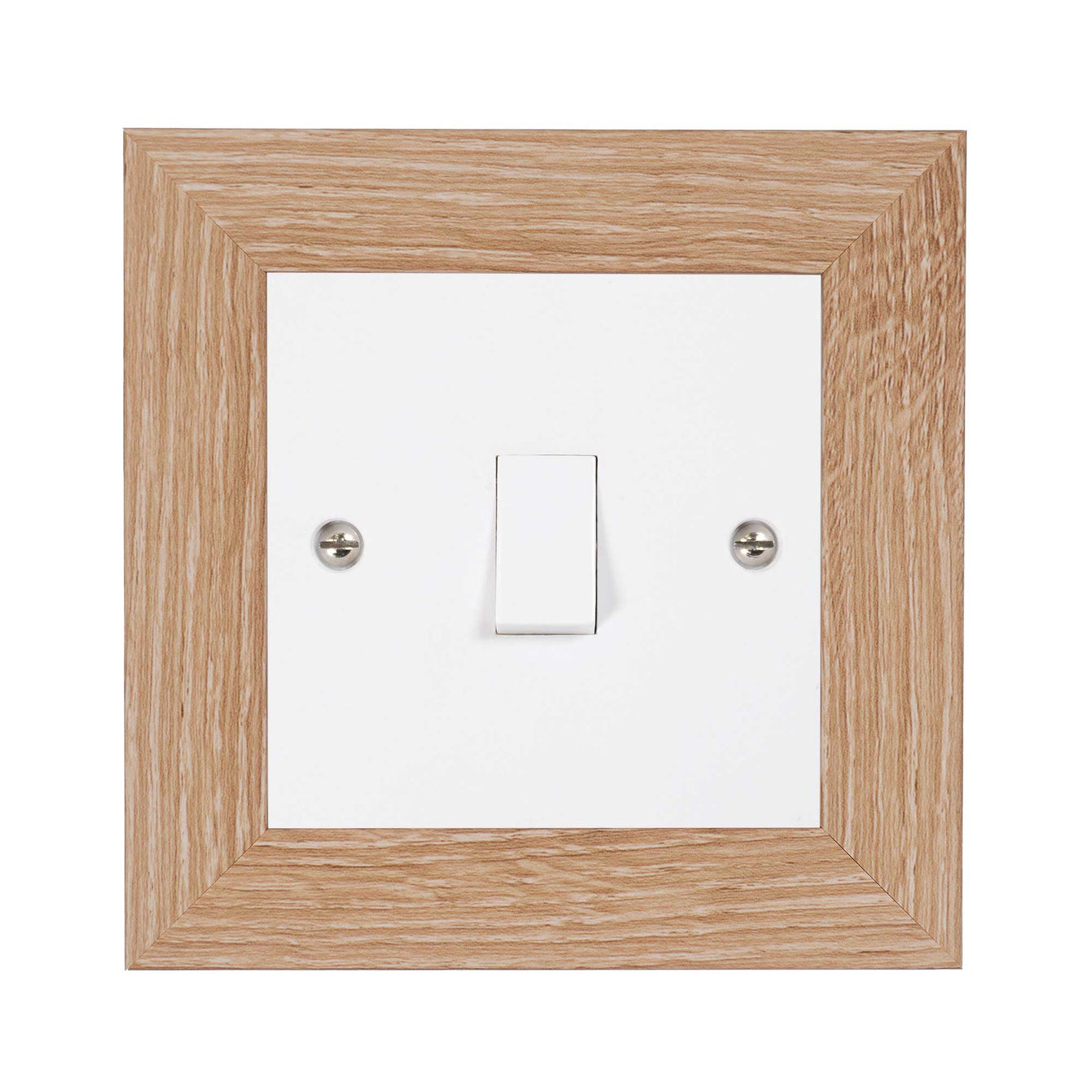 ElekTek Decorative Switch Surround Frame Cover Finger Plate Modena Light Wood Effects
