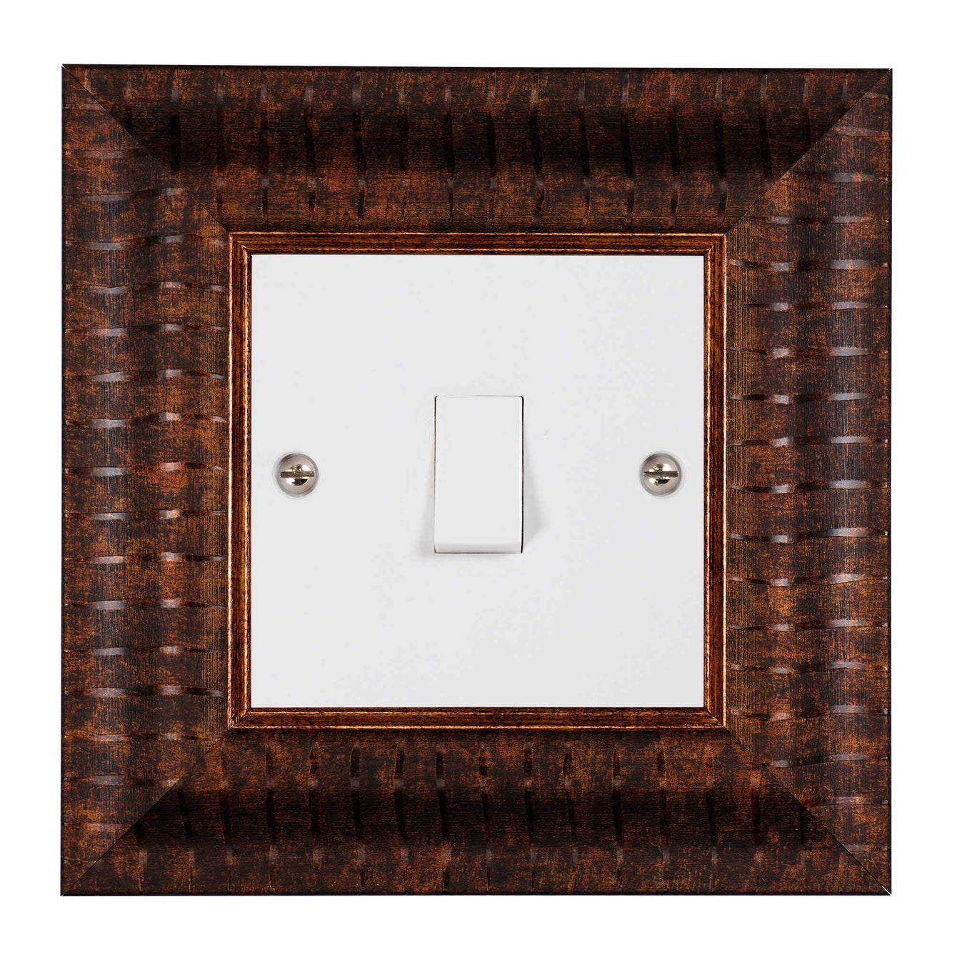ElekTek Decorative Switch Surround Frame Cover Finger Plate Verona Teak Wood