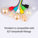 ElekTek Pendant Light Ceiling Rose Braided Flex E27 Silicone Lamp Holder - Buy It Better