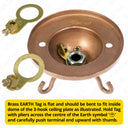 ElekTek 3-Hook Ceiling Rose with Cord Grip and Matching Screws - Metallic Finishes available