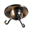 ElekTek 3-Hook Ceiling Rose Plate for DIY Suspended Indoor Hanging Baskets, Decorative Inverted (Fly Catcher) Shades without wired light fittings. Metallic Finishes available
