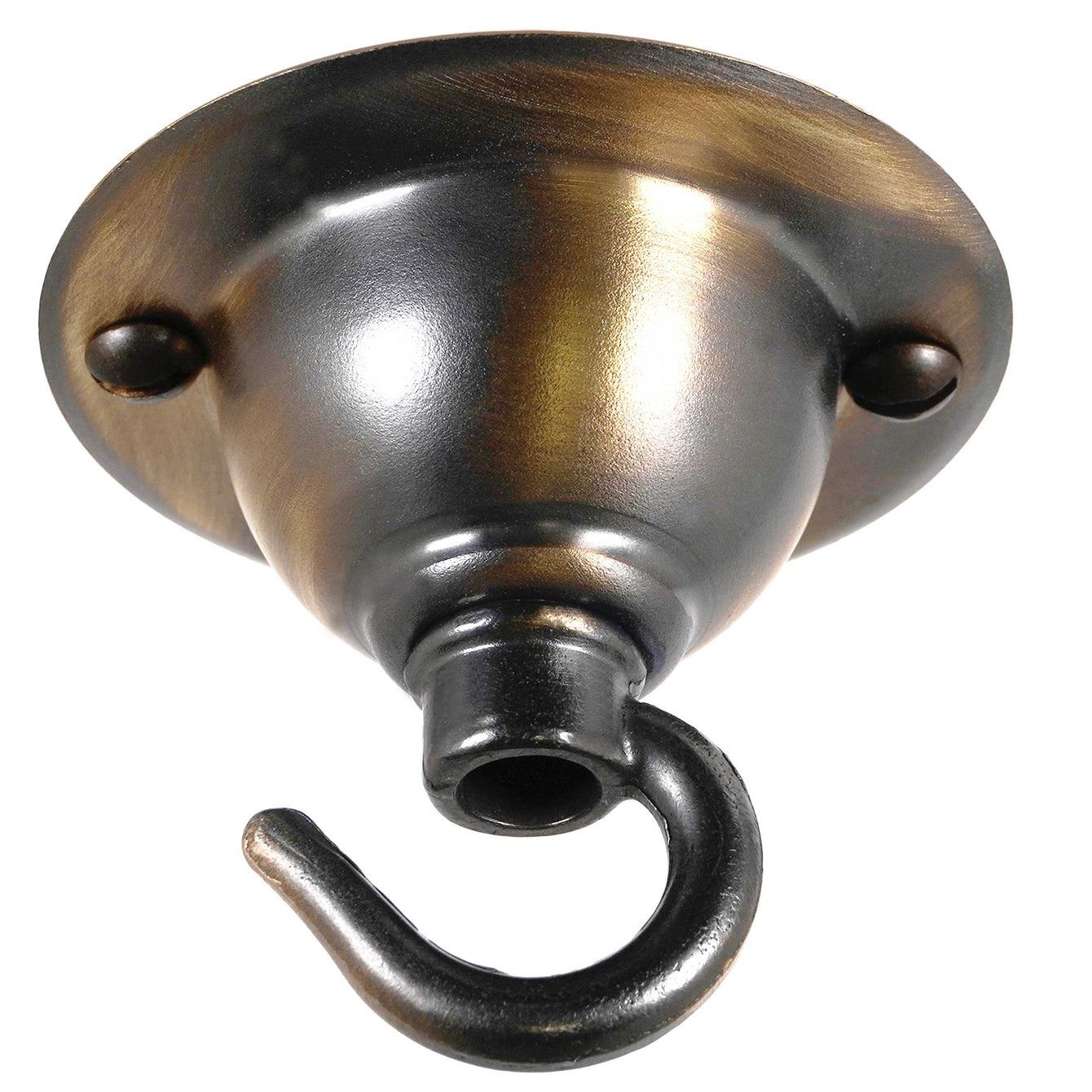 ElekTek 65mm Diameter Ceiling Rose Plate with Hook For Chandeliers Metallic Finishes - Buy It Better 