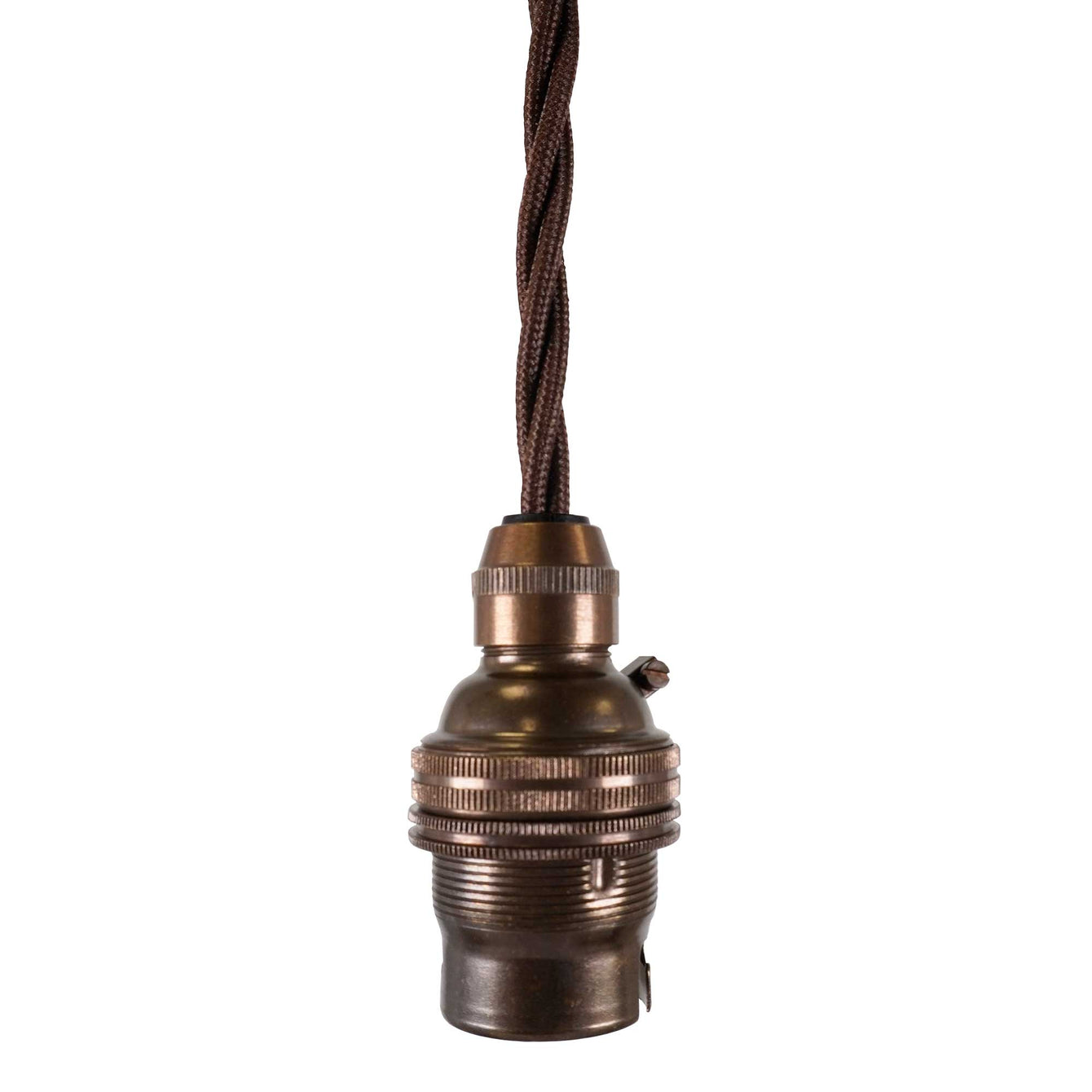 ElekTek B22 Cord Grip Pendant Lamp Holder with 1m Braided Cable 