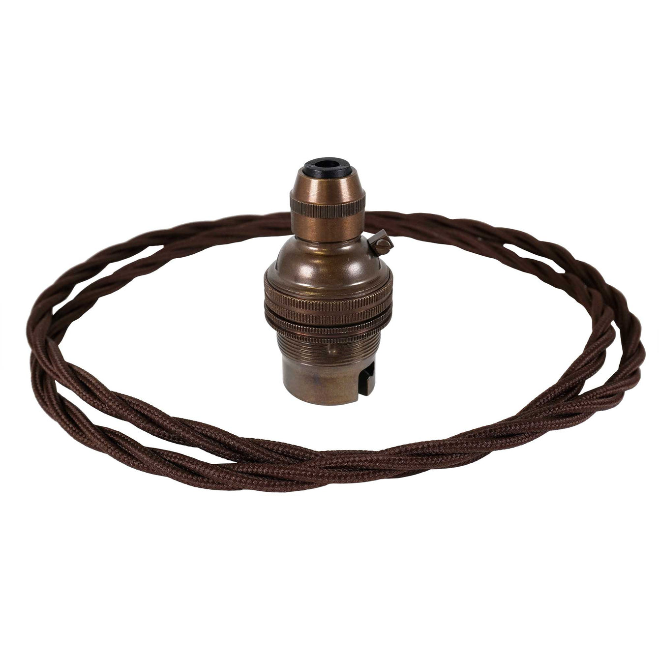 ElekTek B22 Cord Grip Pendant Lamp Holder with 1m Braided Cable 