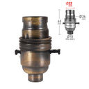 ElekTek Safety Switch Lamp Holder Bayonet Cap B22 10mm or Half Inch Entry With Shade Ring Solid Brass - Buy It Better