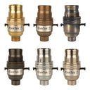 ElekTek Safety Switch Lamp Holder Bayonet Cap B22 10mm or Half Inch Entry With Shade Ring Solid Brass - Buy It Better