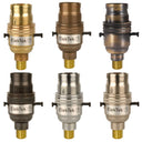 ElekTek Safety Switch Lamp Holder Half Inch Bayonet Cap B22 With Shade Ring Wood Mount Brass - Buy It Better