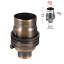 ElekTek Lamp Holder Bayonet Cap B22 Unswitched 10mm or Half Inch Entry With Shade Ring Solid Brass - Buy It Better