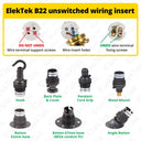 ElekTek Lamp Holder Half Inch Bayonet Cap B22 Unswitched With Shade Ring Back Plate Cover and Screws Solid Brass - Buy It Better