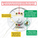 ElekTek Light Pull Cord Switch Ideal for Bathroom Ceiling with Metal Plated Cover (Matt Black - Thermoplastic)