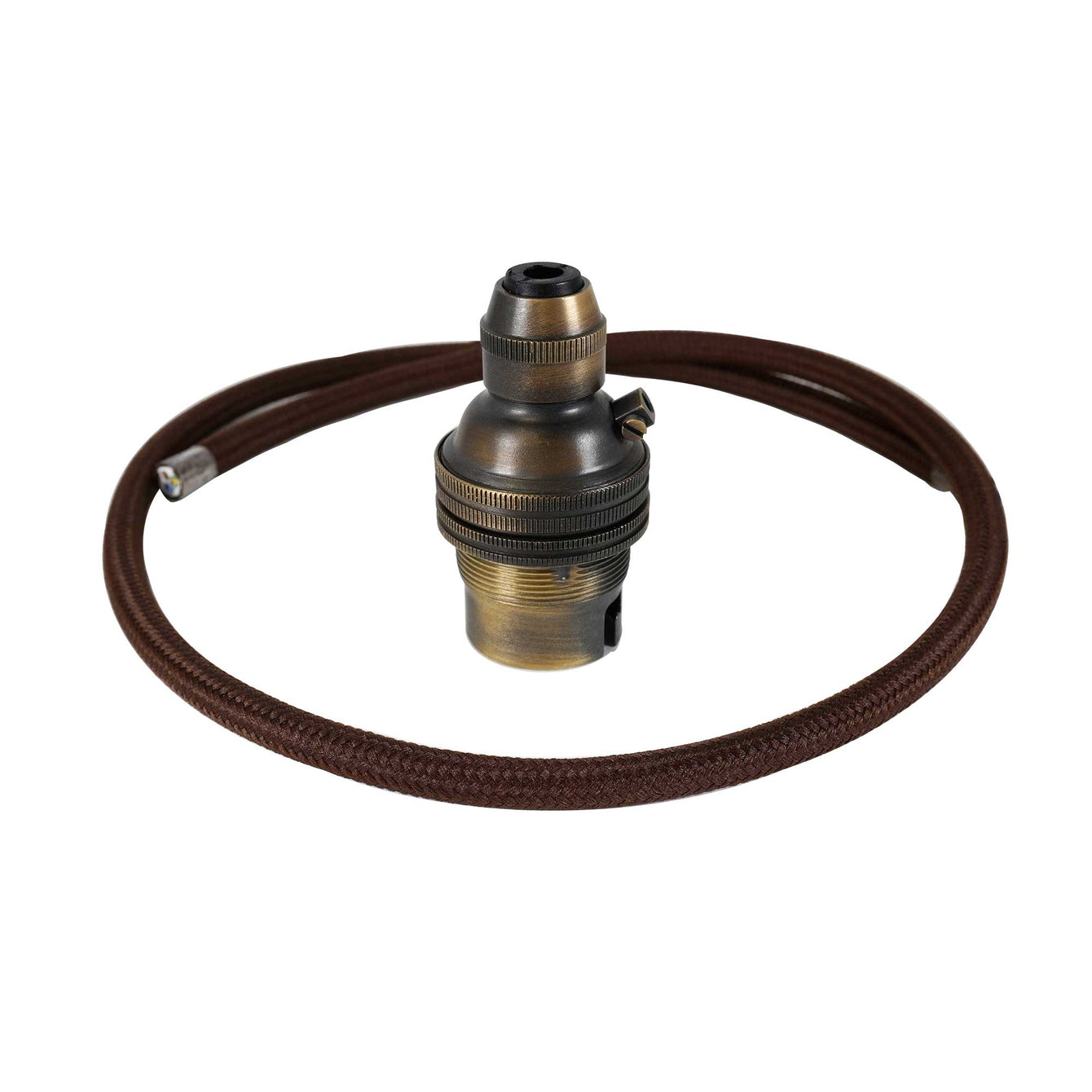 ElekTek B22 Cord Grip Pendant Lamp Holder with 1m Braided Cable 