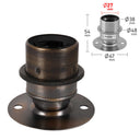 ElekTek ES Edison Screw E27 Fixed Batten Lamp Holder With Shade Ring Ideal for Vintage Filament Bulbs Brass