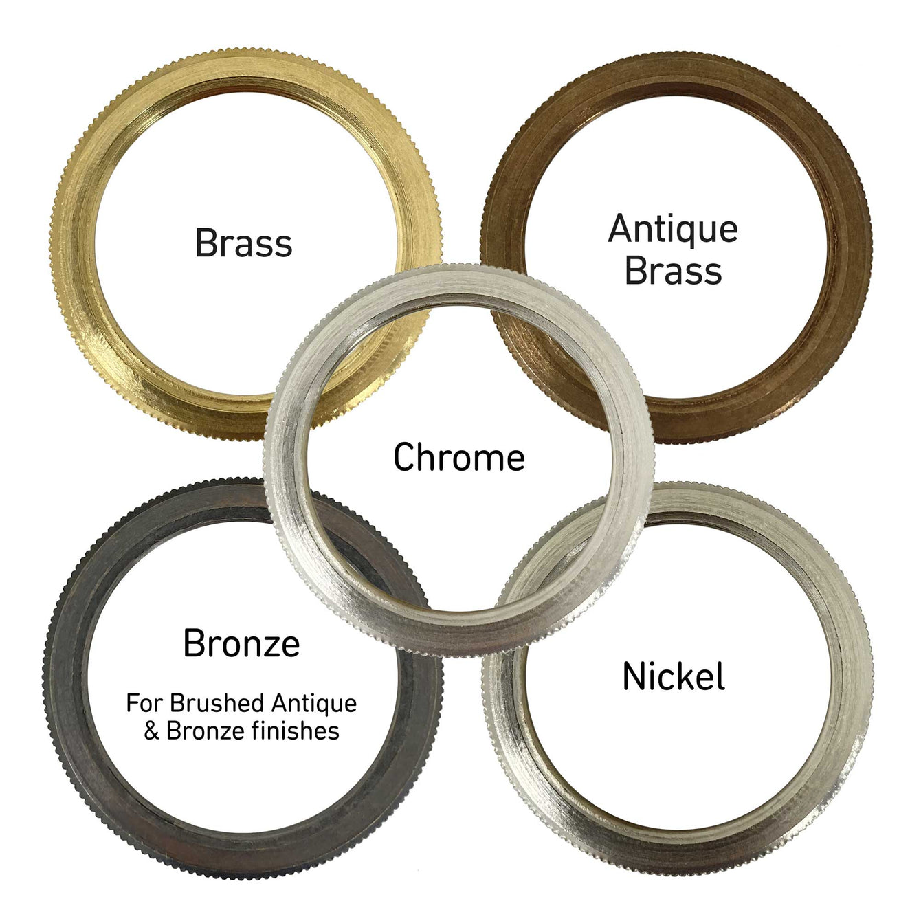 ElekTek E27 Shade Ring Single Brass Brass
