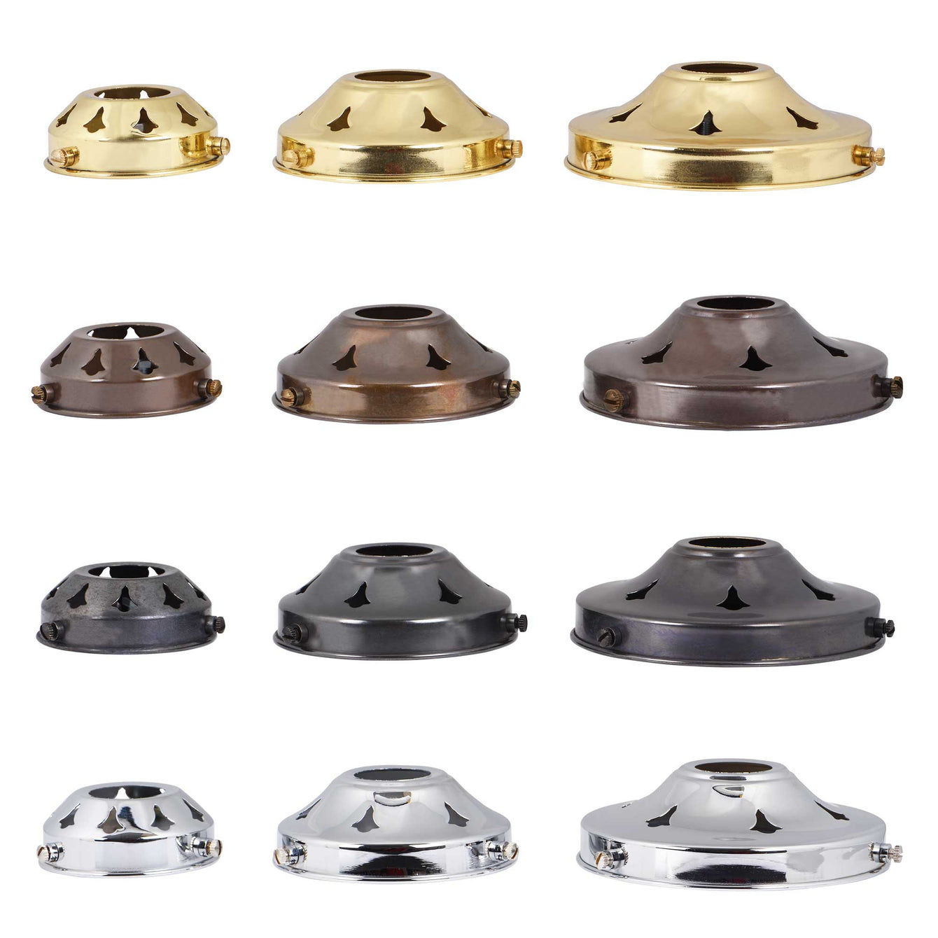 ElekTek Glass Lamp Shade Gallery Fitting for B22 Shade Ring 3 Sizes Brass - Buy It Better Brass / 3.25 Inch